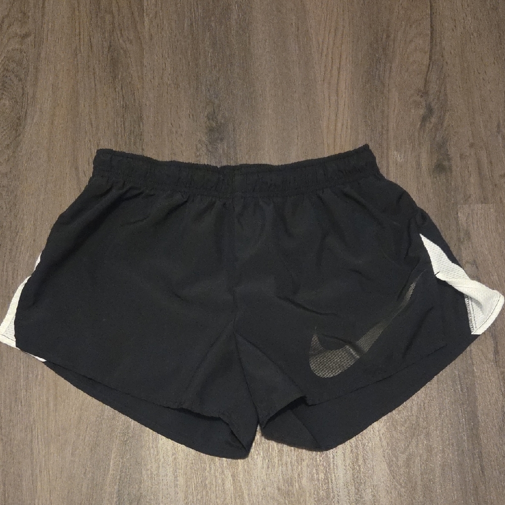 Nike Women's Black and White Athletic Shorts